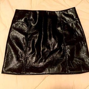 Leather mini skirt
